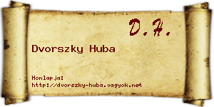 Dvorszky Huba névjegykártya